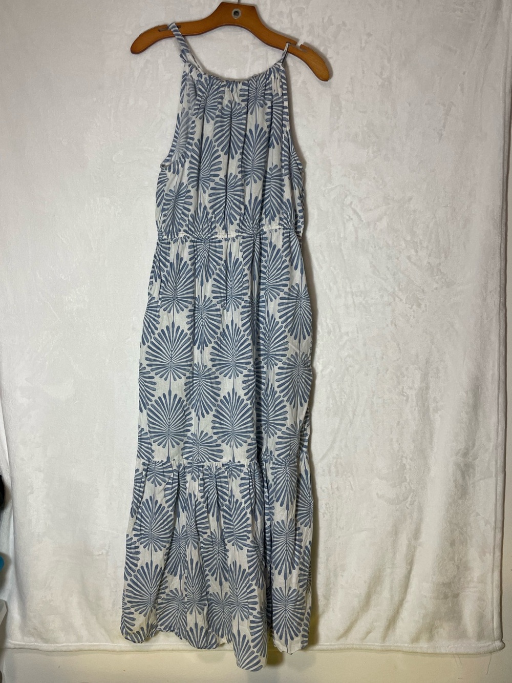 Joie Blue and White Printed Maxi Dress